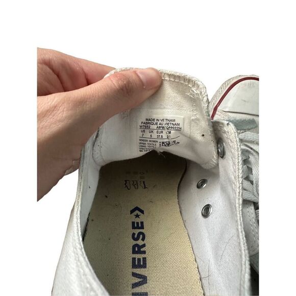 converse all star low top canvas shoes lace up low top sneakers white women’s 7 - Picture 8 of 8